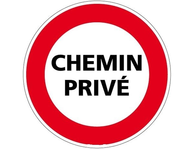 Panneau rond  "Chemin privé"